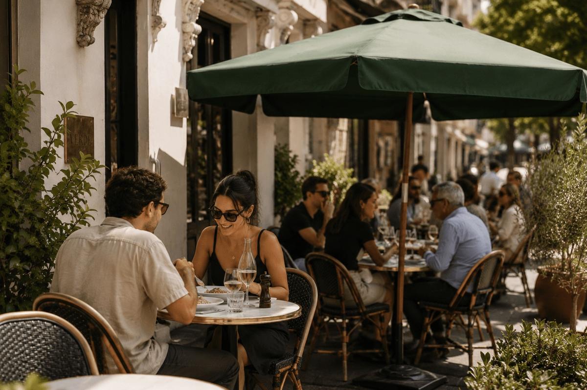 Al fresco dining on the corner of Stanley and Riley at Verde Darlinghurst