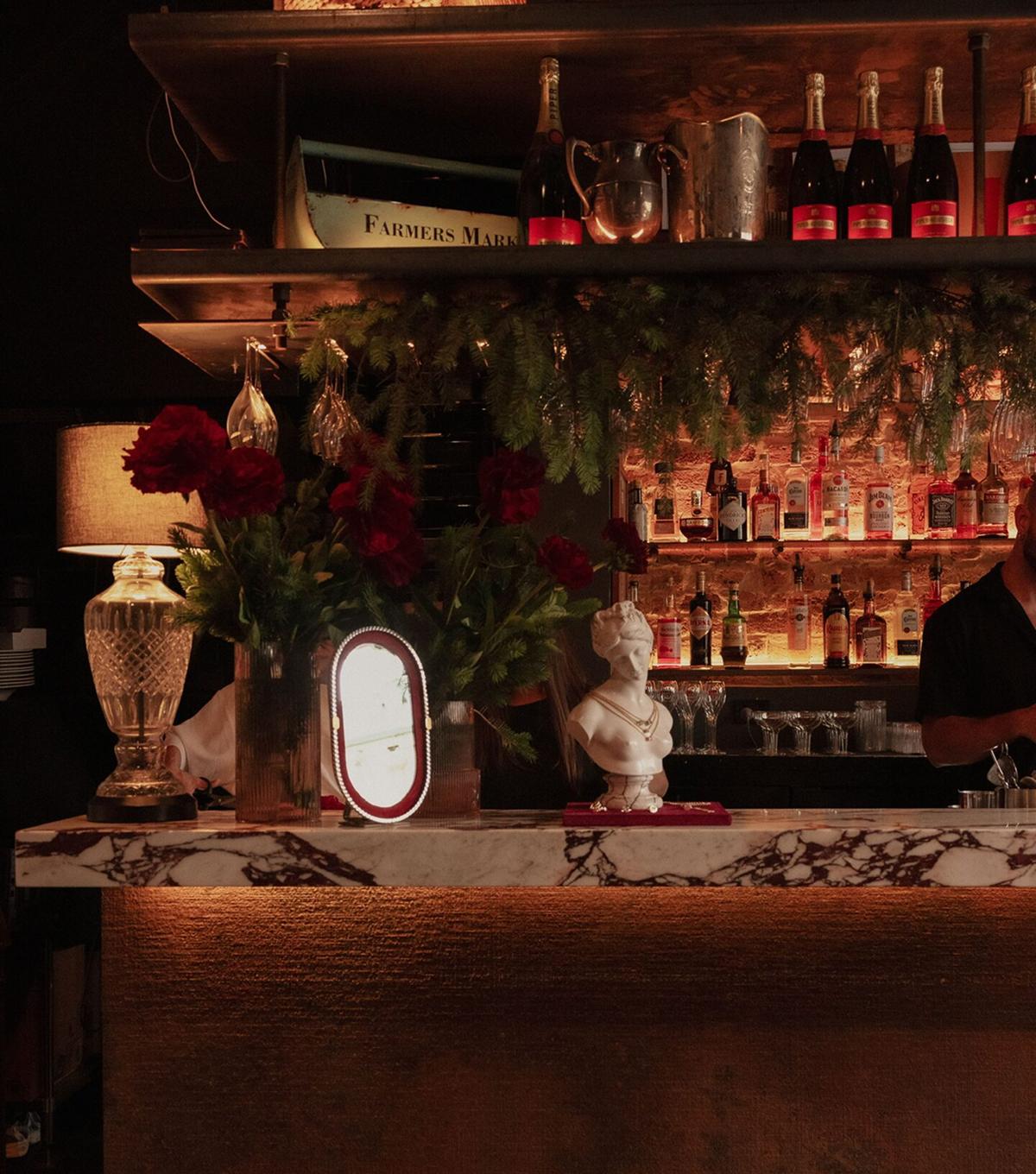 The marble front bar at Verde Darlinghurst